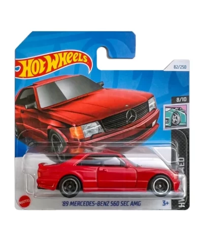 Hot Wheels Mașinuță Mercedes Benz 560 SEC AMG '89, machetă auto, roșu