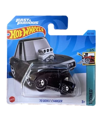 Mașinuță Hot Wheels Dodge Charger '70, machetă auto, negru