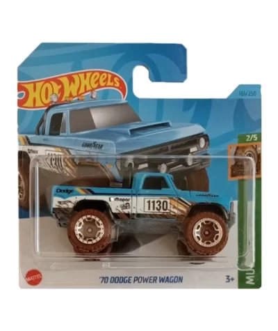 Mașinuță Hot Wheels Dodge Power Wagon '70, machetă auto, albastru