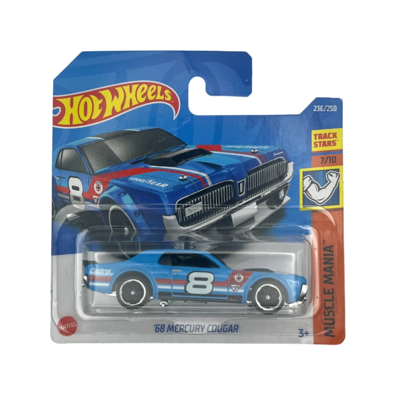 Mașinuță Hot Wheels Mercury Cougar 68, machetă auto, albastru Mașinuță Hot Wheels Mercury Cougar 68, machetă auto, albastru