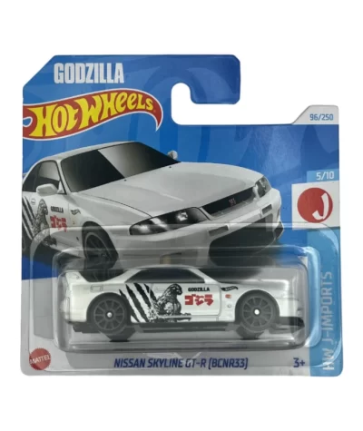Mașinuță Hot Wheels Nissan Skyline GT-R (BCNR33), machetă auto, alb