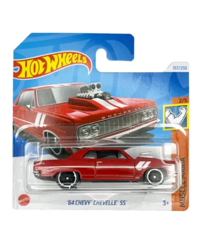 Mașinuță Hot Wheels Chevy Chevelle SS '64, machetă auto, roșu, 1:64