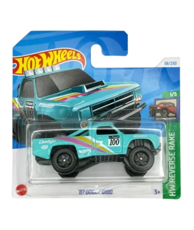 Mașinuță Hot Wheels Dodge D100 '87, machetă auto, albastru, 1:64