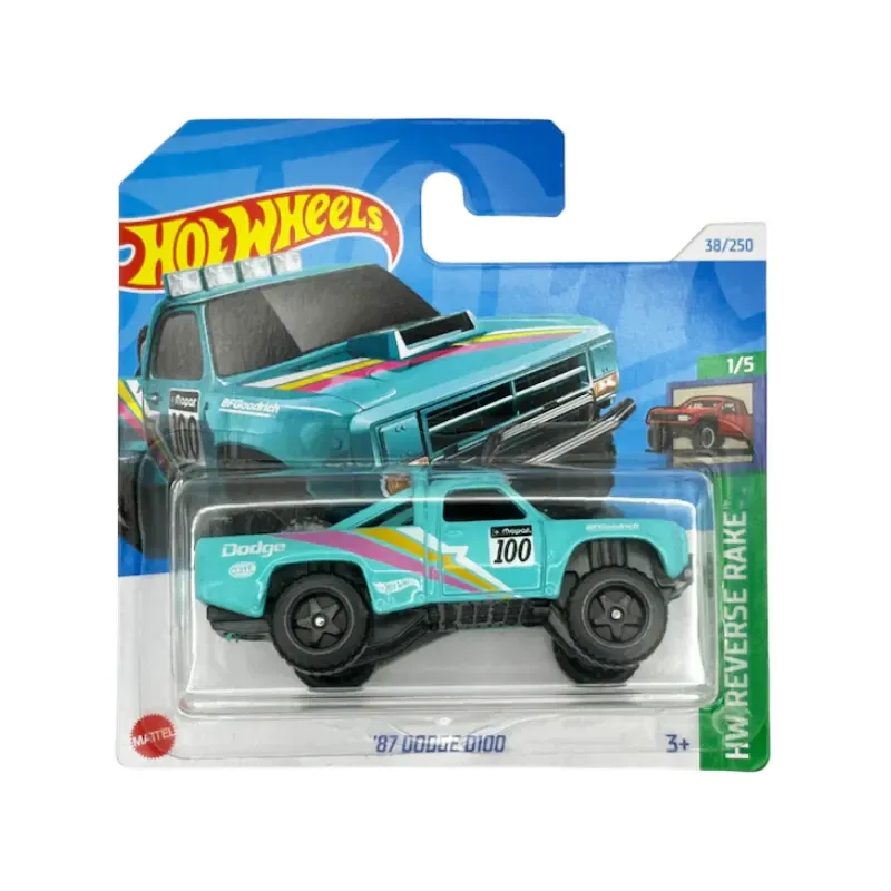 Mașinuță Hot Wheels Dodge D100 '87, machetă auto, albastru, 1:64 Mașinuță Hot Wheels Dodge D100 '87, machetă auto, albastru, 1:64