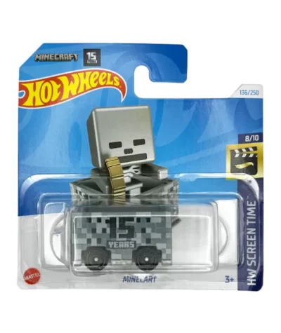 Mașinuță Hot Wheels Minecart, machetă auto, gri, 1:64