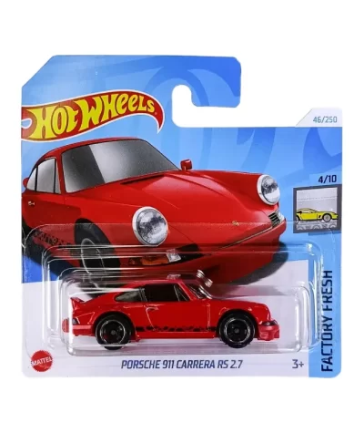 Mașinuță Hot Wheels Porsche 911 Carrera RS 2.7, machetă auto, roșu, 1:64