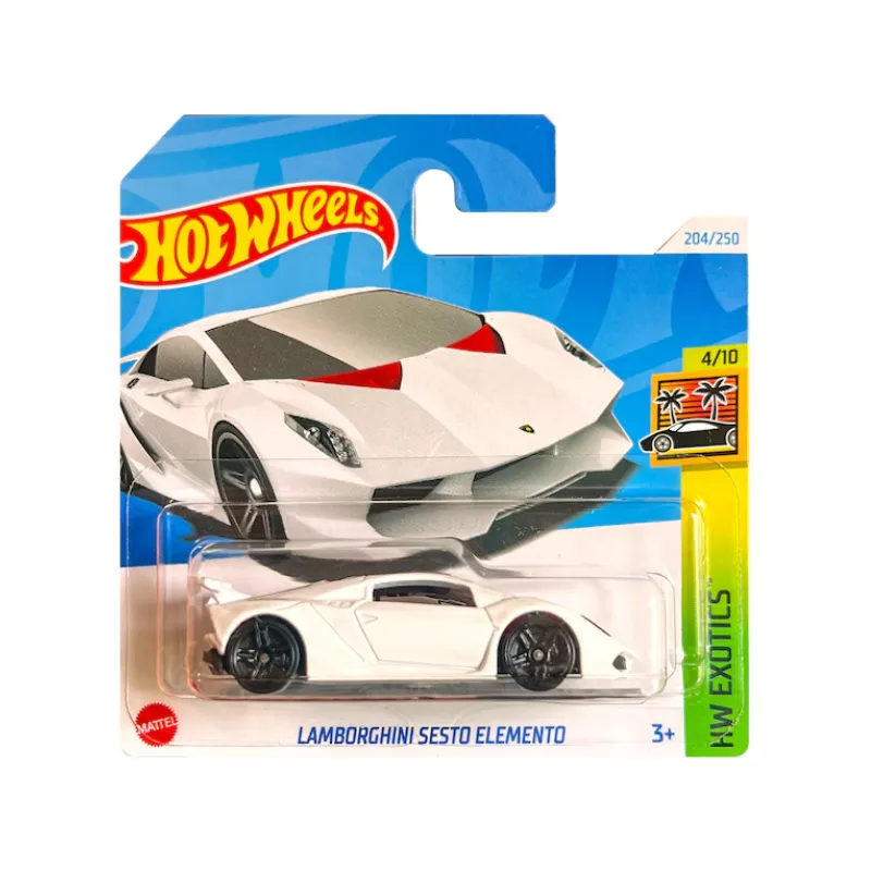 Mașinuță Hot Wheels Lamborghini Sesto Elemento, machetă auto, alb, 1:64