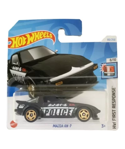 Mașinuță Hot Wheels Mazda RX-7, machetă auto, negru, 1:64