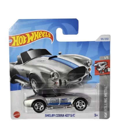 Mașinuță Hot Wheels Shelby Cobra 427 S/C, machetă auto, argintiu, 1:64