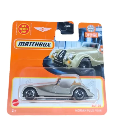 Mașinuță Matchbox Morgan Plus Four, machetă auto, gri, 1:64
