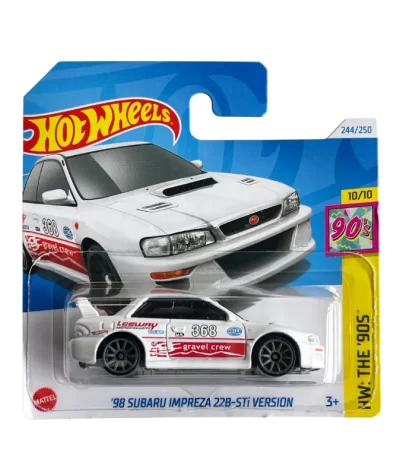 Mașinuță Hot Wheels '98 Subaru Impreza 22B-STi Version, alb, 1:64