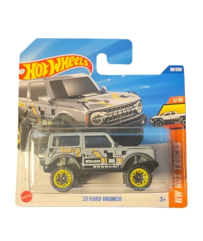Mașinuță Hot Wheels Ford Bronco '21, machetă auto, gri, 1:64