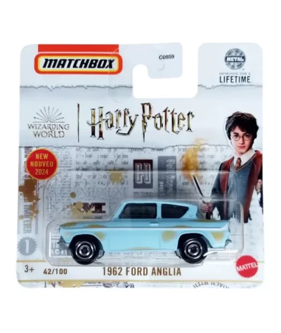 Mașinuță Matchbox 1962 Ford Anglia - Harry Potter, albastru, 1:64