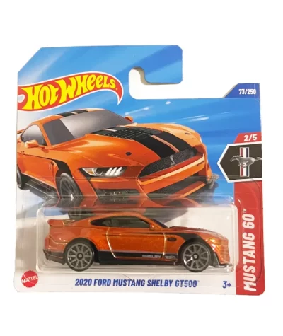 Mașinuță Hot Wheels 2020 Ford Mustang Shelby GT500, machetă auto, portocaliu, 1:64