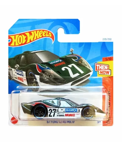 Mașinuță Hot Wheels Ford GT40 Mk.IV '67, machetă auto, verde, 1:64