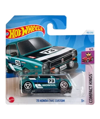 Mașinuță Hot Wheels Honda Civic Custom ’73, verde, 1:64 - model 2024