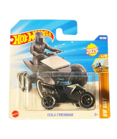 Mașinuță Hot Wheels Tesla Cyberquad ATV, gri, 1:64