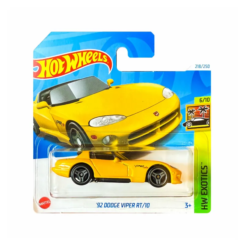 Mașinuță Hot Wheels '92 Dodge Viper RT/10, machetă auto, galben, 1:64 Mașinuță Hot Wheels '92 Dodge Viper RT/10, machetă auto, galben, 1:64