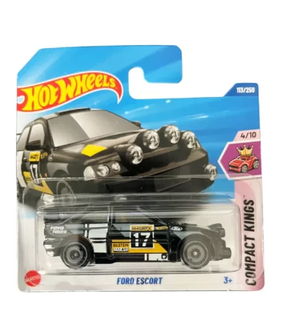 Mașinuță Hot Wheels Ford Escort, machetă auto, negru, 1:64