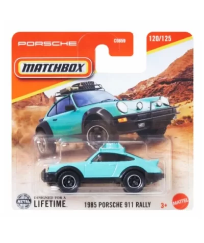 Mașinuță Matchbox Porsche 911 Rally 1985, machetă auto, albastru, 1:64