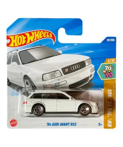 Mașinuță Hot Wheels Audi Avant RS2 ’94, machetă auto, alb, 1:64