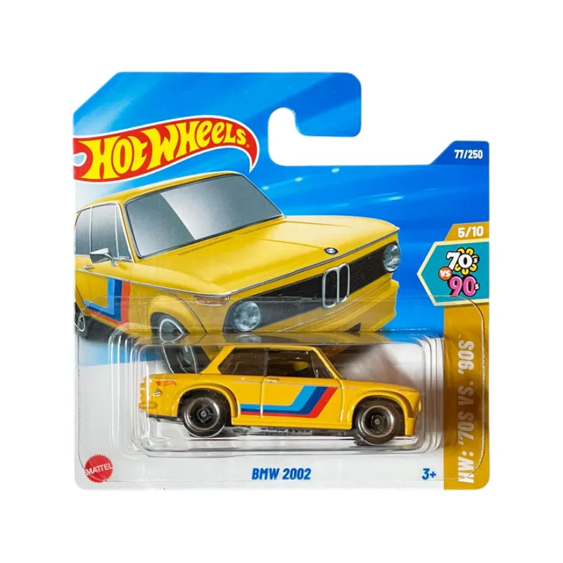 Mașinuță Hot Wheels BMW 2002 - model 2025, machetă auto, galben, 1:64 Mașinuță Hot Wheels BMW 2002 - model 2025, machetă auto, galben, 1:64