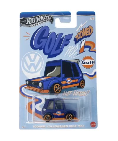 Mașinuță Hot Wheels Tooned Volkswagen Golf MK1, machetă auto, albastru, 1:64