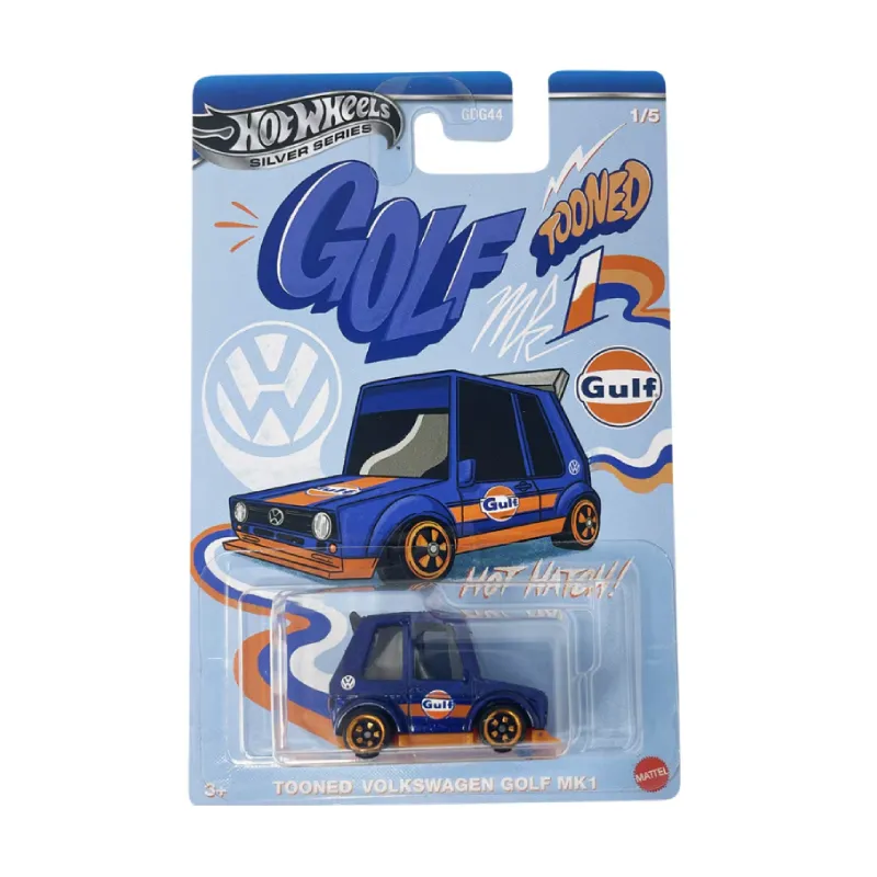 Mașinuță Hot Wheels Tooned Volkswagen Golf MK1, machetă auto, albastru, 1:64 Mașinuță Hot Wheels Tooned Volkswagen Golf MK1, machetă auto, albastru, 1:64