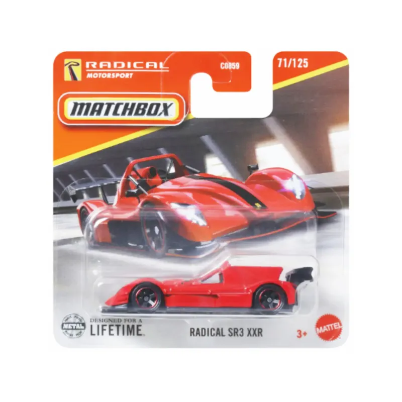 Mașinuță Matchbox Radical SR3 XXR, machetă auto, rosu, 1:64 Mașinuță Matchbox Radical SR3 XXR, machetă auto, rosu, 1:64