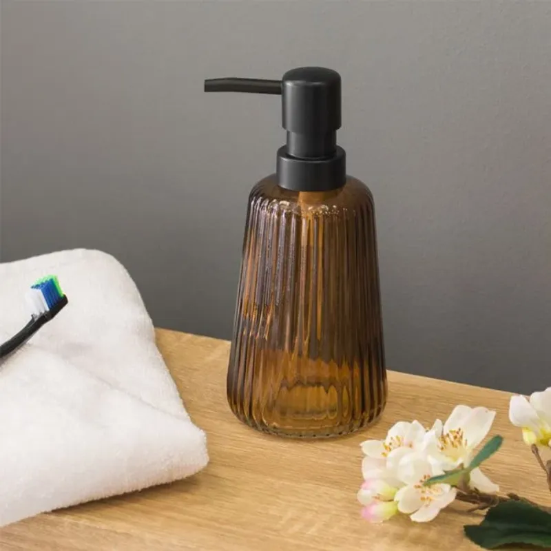 Dispenser sapun lichid din sticla, 300 ml, maro