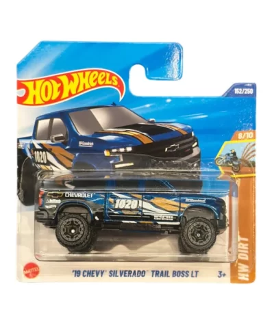 Mașinuță Hot Wheels '19 Chevy Silverado Trail Boss LT, albastru, 1:64