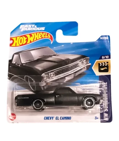 Mașinuță Hot Wheels Chevy El Camino, machetă auto, negru, 1:64