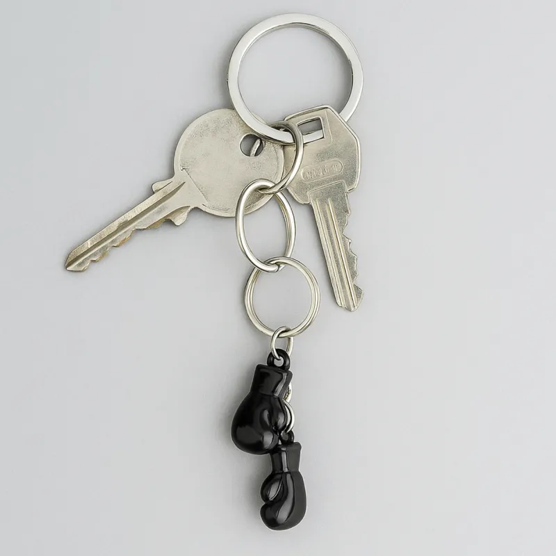 Breloc chei manusi de box din metal, negru