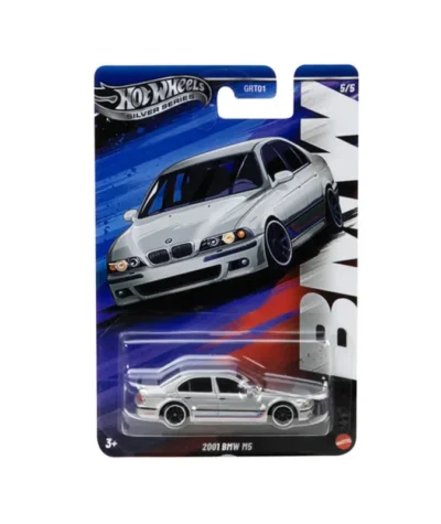 Mașinuță Hot Wheels BMW M5 2001, gri, scara 1:64