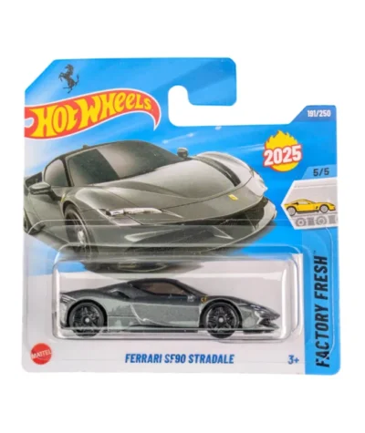 Mașinuță Hot Wheels Ferrari SF90 Stradale, gri, scara 1:64