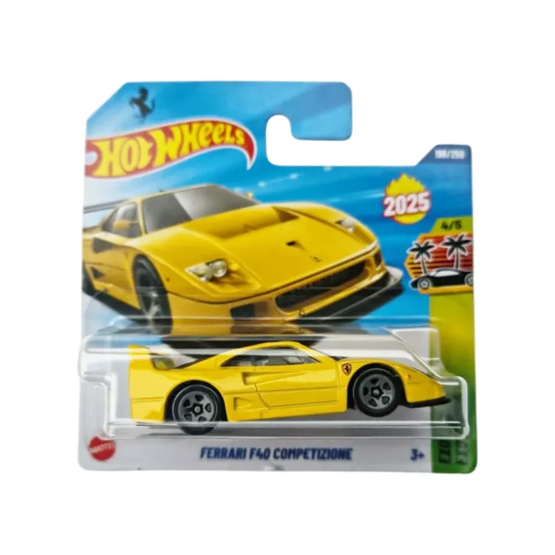 Mașinuță Hot Wheels, Ferrari F40 Competizione, galben, scara 1:64 Mașinuță Hot Wheels, Ferrari F40 Competizione, galben, scara 1:64