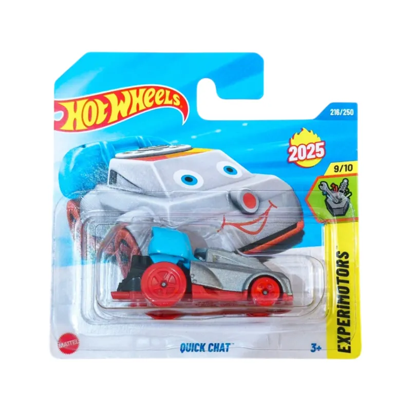 Mașinuță Hot Wheels, Quick Chat, gri – albastru – rosu, scara 1:64 Mașinuță Hot Wheels, Quick Chat, gri – albastru – rosu, scara 1:64