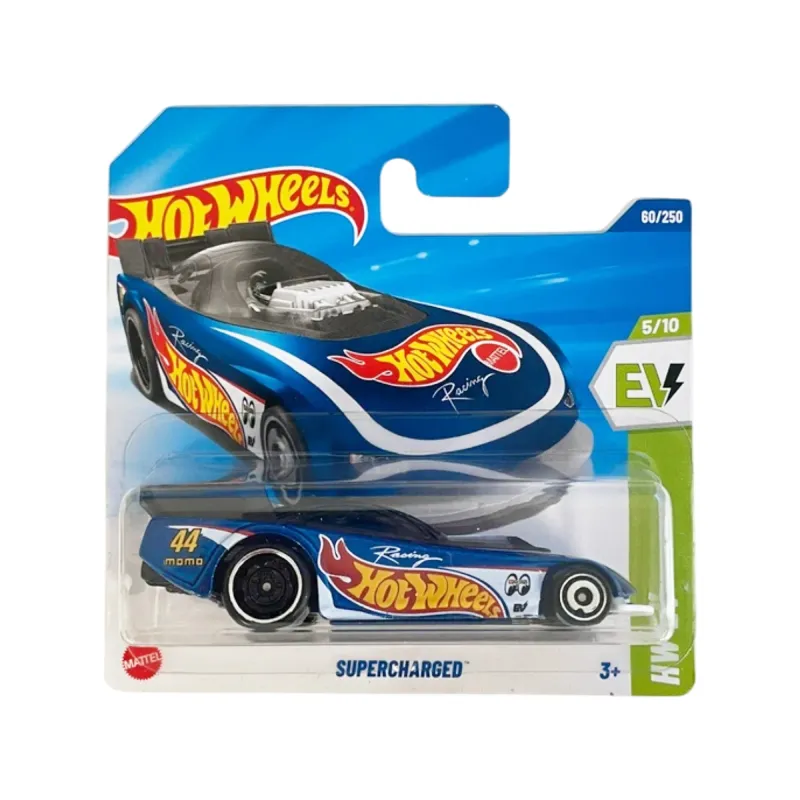 Mașinuță Hot Wheels Supercharged, albastru, scara 1:64