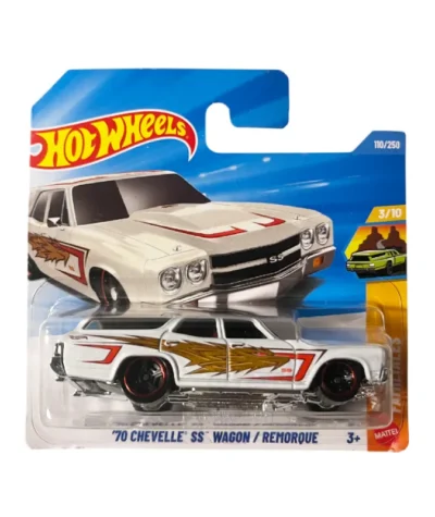 Machetă auto Hot Wheels, '70 Chevelle SS Wagon, alb, 1:64 – model 2026