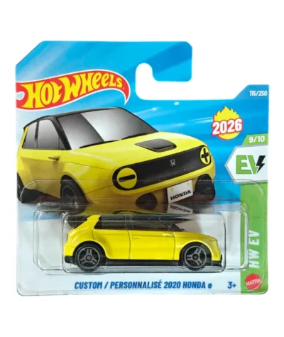 Mașinuță Hot Wheels, Honda e 2020 Custom, galben, 1:64 - model 2026