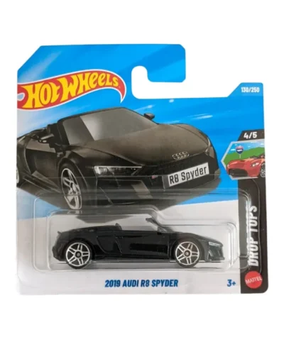 Machetă auto Hot Wheels, 2019 Audi R8 Spyder, negru, 1:64 – model 2026