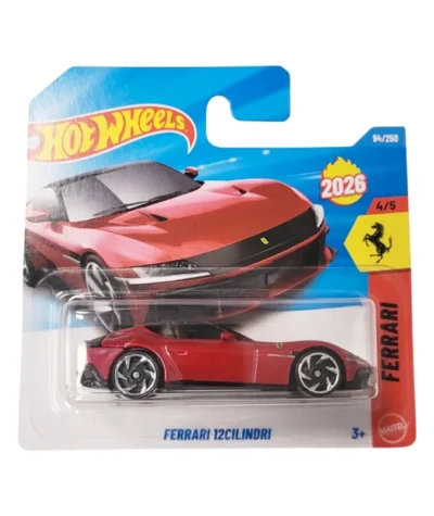 Machetă auto Hot Wheels, Ferrari 12Cilindri, rosu, scara 1:64 – model 2026 Machetă auto Hot Wheels, Ferrari 12Cilindri, rosu, scara 1:64 – model 2026