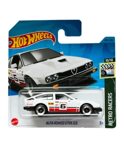 Mașinuță Hot Wheels Alfa Romeo GTV6 3.0, machetă auto, alb, 1:64