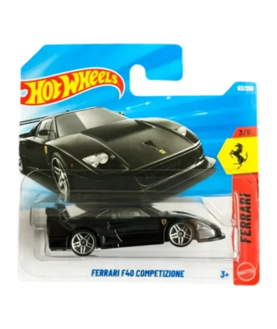 Mașinuță Hot Wheels, Ferrari F40 Competizione, negru, scara 1:64