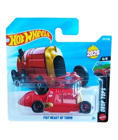 Macheta auto Hot Wheels, Fiat Beast of Turin, rosu, scara 1:64