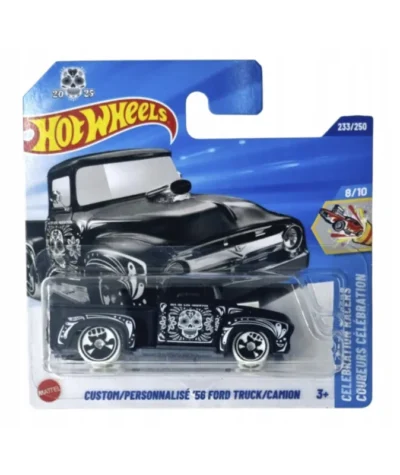 Machetă auto Hot Wheels, Ford Truck / Camion ’56, negru, scara 1:64