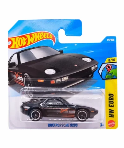 Mașinuță Hot Wheels, 1983 Porsche 928S, negru, model 2026, scara 1:64