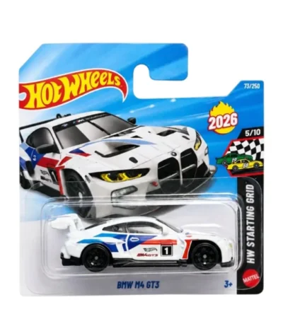 Mașinuță Hot Wheels, BMW M4 GT3, alb, model 2026, scara 1:64