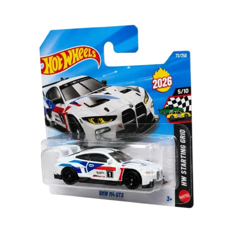 Mașinuță Hot Wheels, BMW M4 GT3, alb, model 2026, scara 1:64