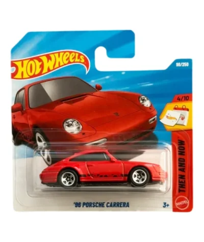 Machetă auto Hot Wheels, Porsche Carrera ’96, rosu, scara 1:64 – model 2026